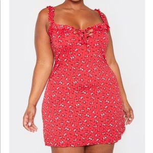 Plus Ditsy floral frill dress